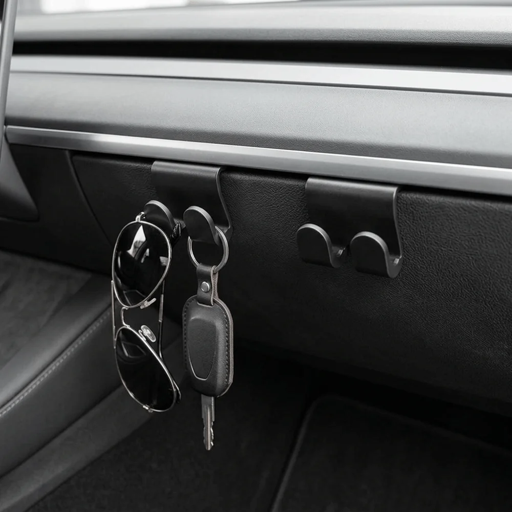 Durable ABS Glove Box Hooks Easy Install Heavy Duty Bag Hooks Non-Slip Car Purse Holder for Tesla Model 3 Model Y Car