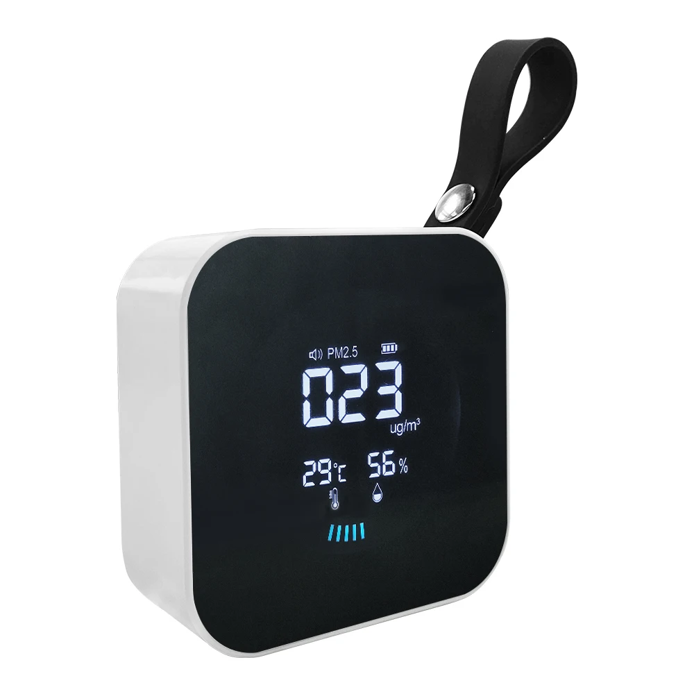 Latest Household Use Portable PM2.5 Quality Detector LED Display Temperature And Humidity Sensor Tester With USB Charing Port