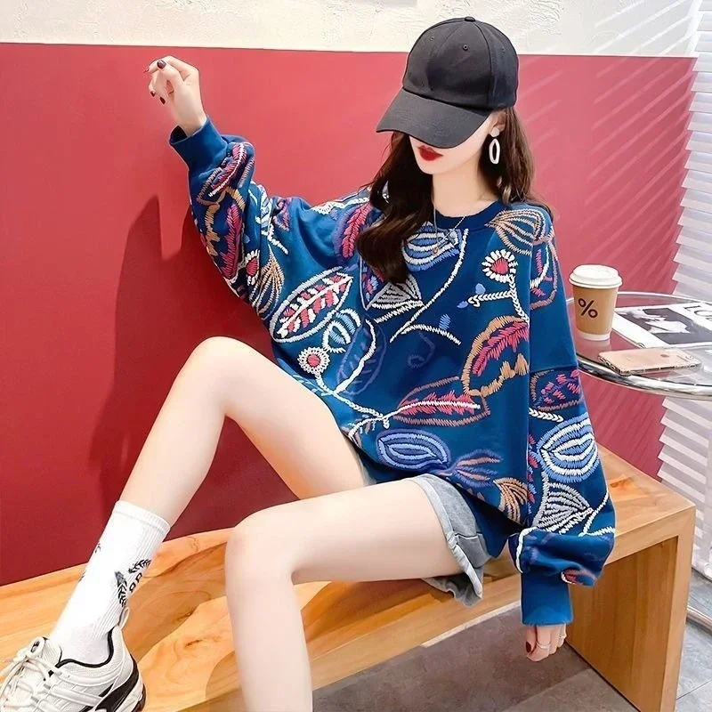 Casual Sweatshirt Loose Clothes for Women Crewneck Streetwear Shirt Korean Fashion Graphic Women\'s Tops Anime Aesthetic Pullover