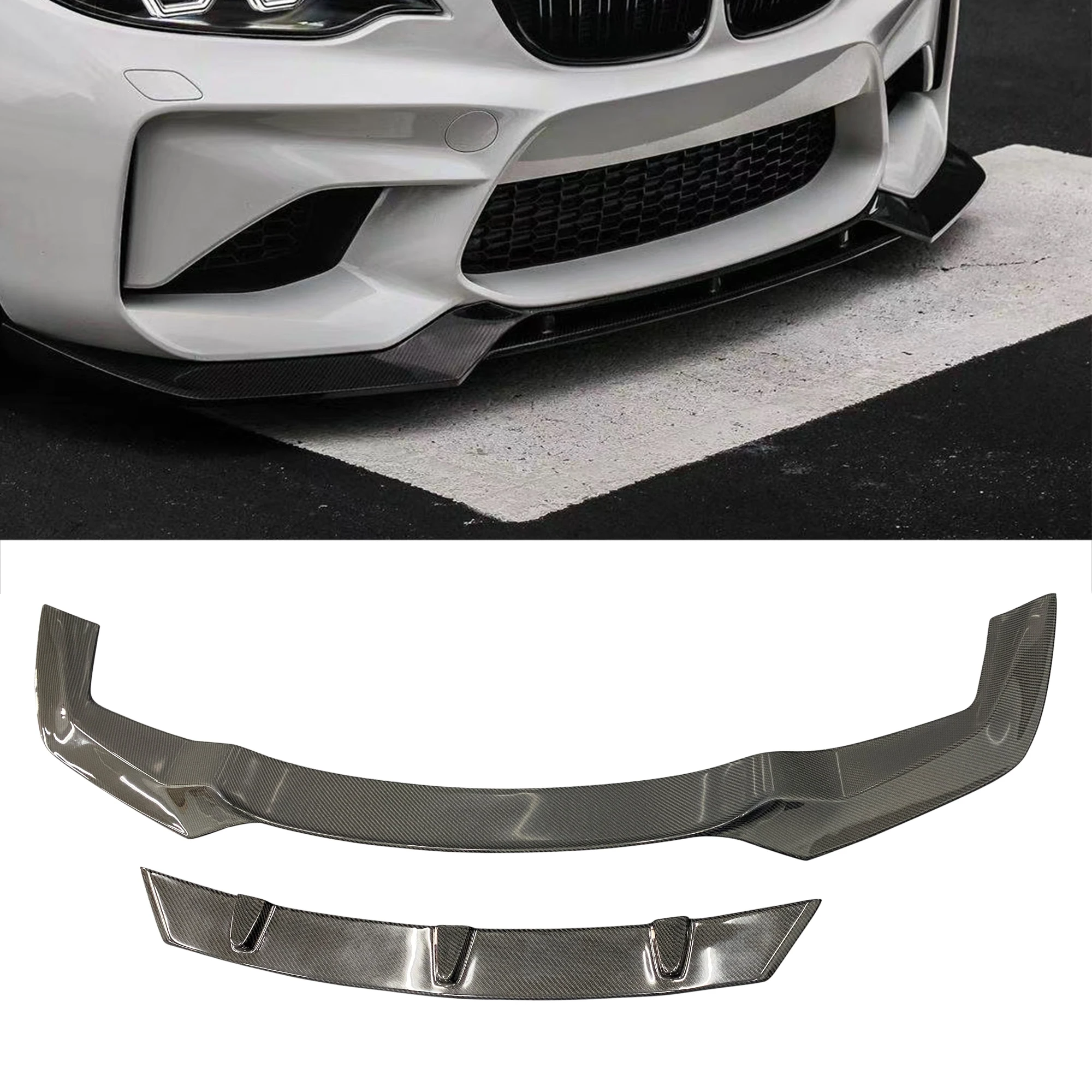 V style dry carbon fiber front lip for F87 M2 M2C fitment perfect