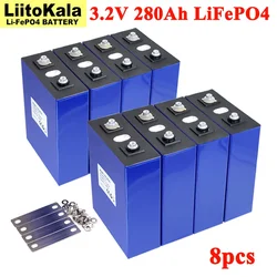 8PCS LiitoKala 3.2V 280Ah lifepo4 battery DIY 12V 24V for Electric car RV Solar Energy storage system Golf Cart Grade A TAX FREE