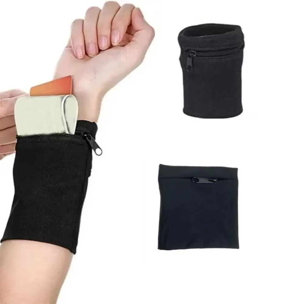 

Легкая спортивная сумка-браслет, дышащая, универсальный размер, для бега, с регулируемой застежкой-молнией, кошелек на запястье на молнии