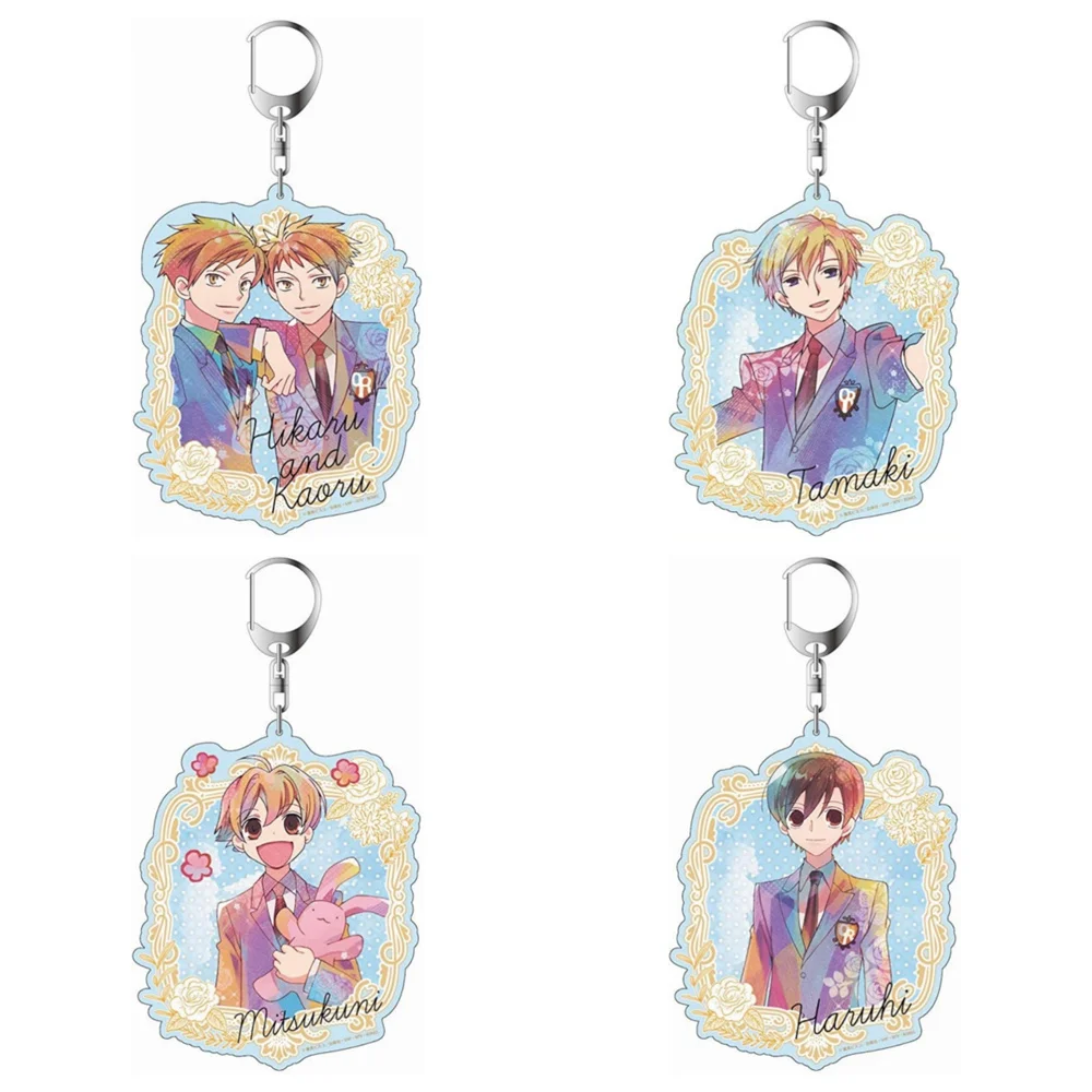 6CM Anime Ouran High School Host Club Keychain Model Cosplay Charm Characters Ornament Accessories Goods Collection Gifts