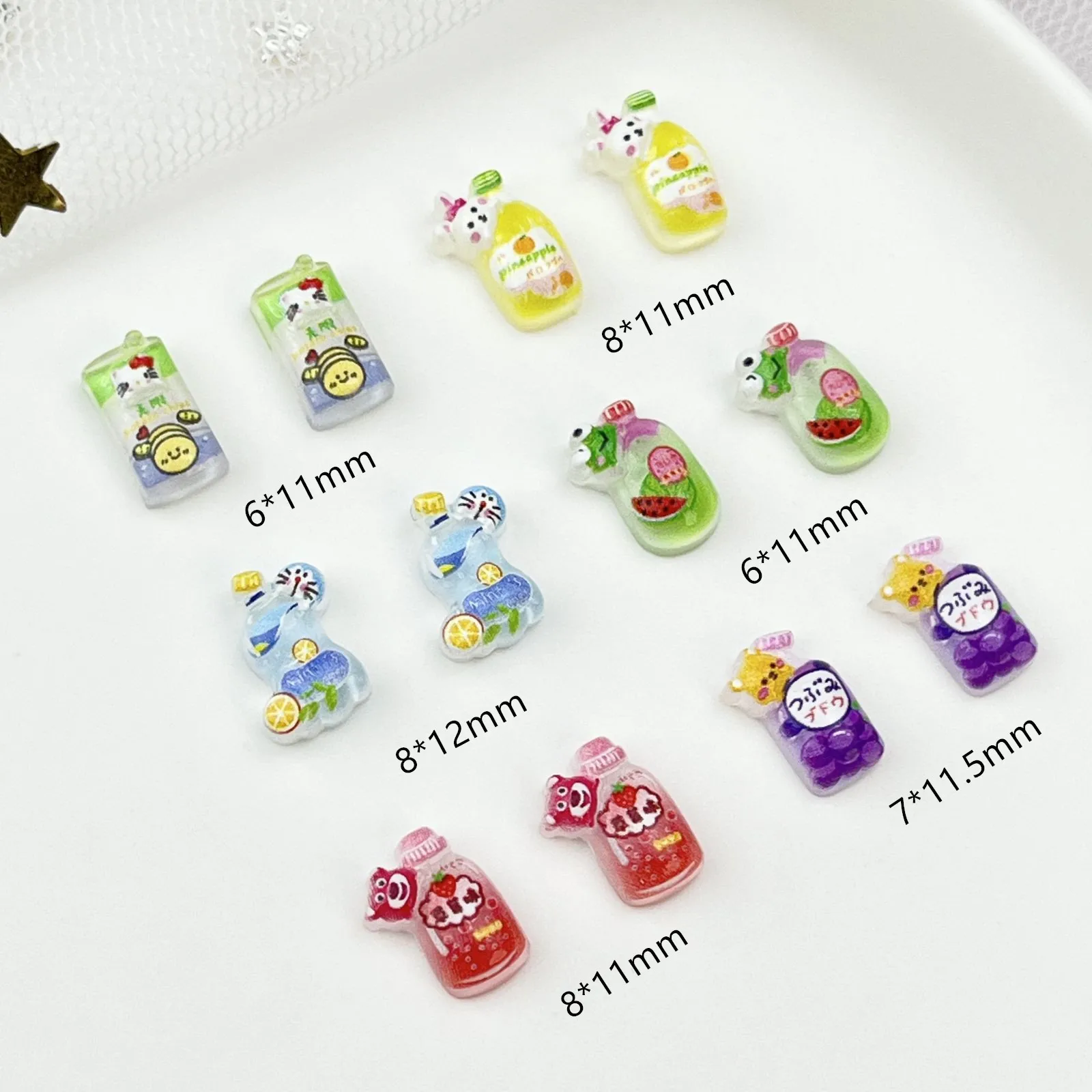 20pcs miniso ghost cartoon nail charms for diy nail making cute mini resin flatback nail art decoreation