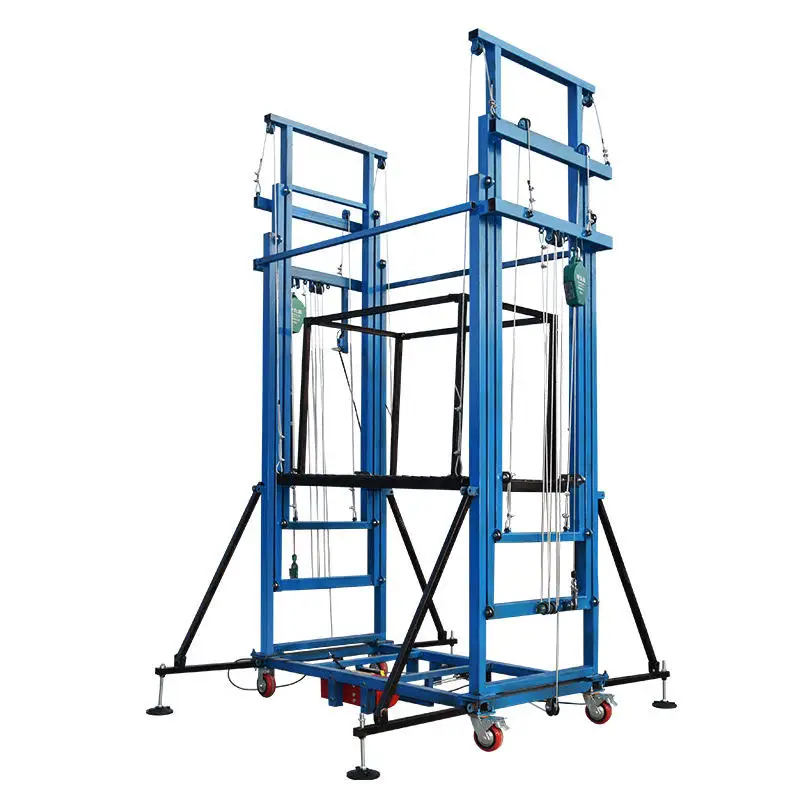 New Fold Adjustable Portable Electric Scaffold 6m Lift Platform Safety Elevator Automatic Remote Control