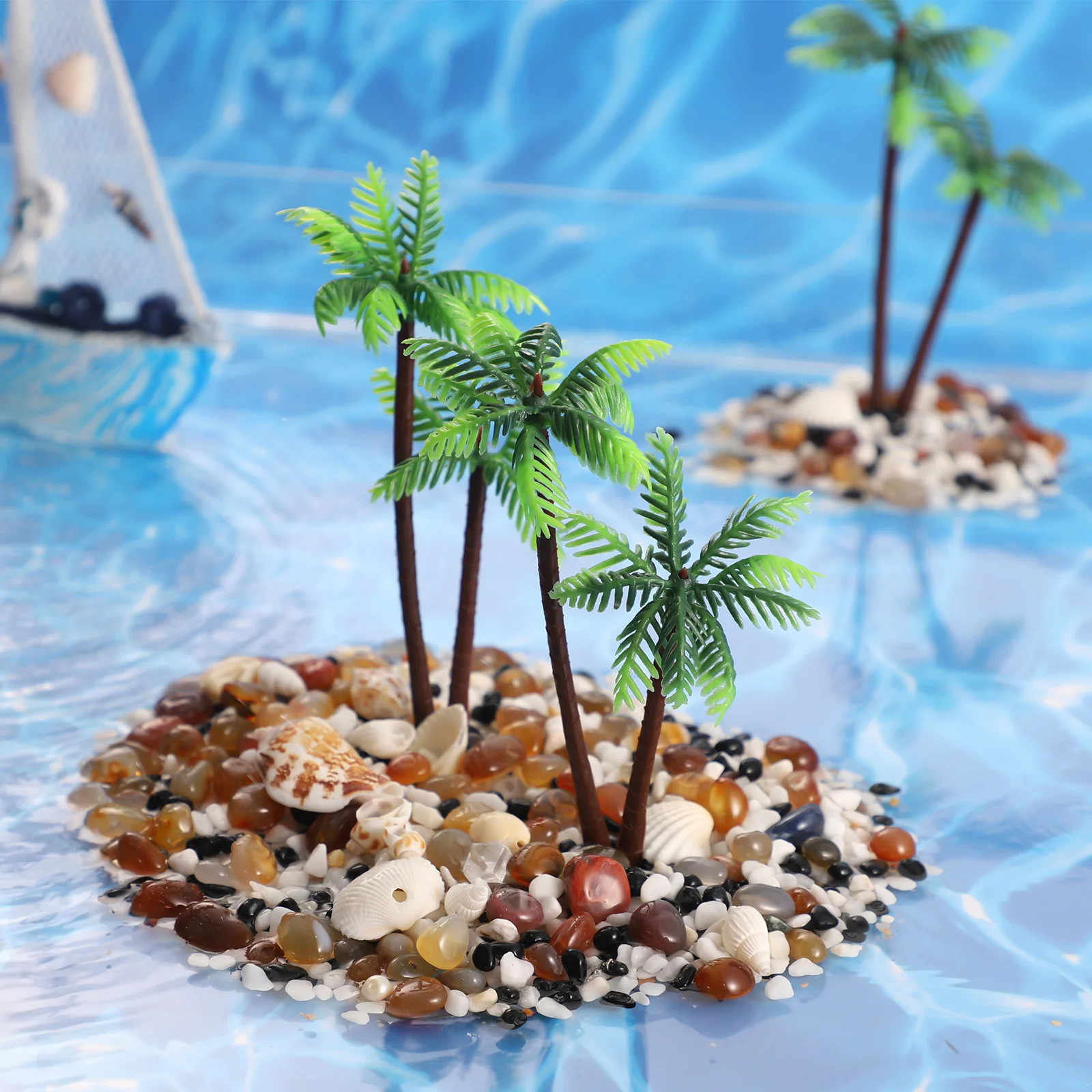 

5Pcs Plastic Coconut Palm Trees Miniature Durable Waterproof for Micro Landscape Decoration Party Garden Fairy Table Decor