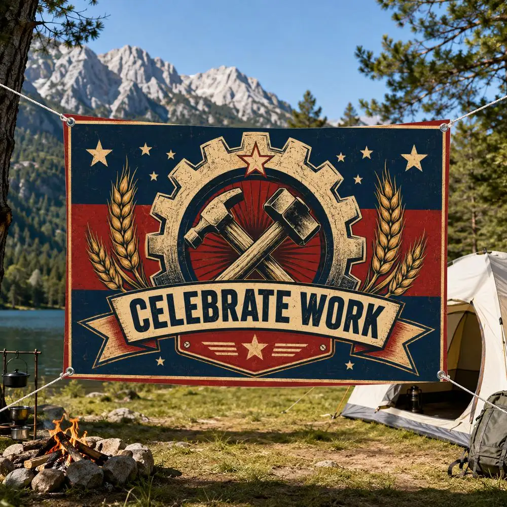 Labor Day celebration preparations Flags Aesthetic Wall Tapestry Printed Wall Hanging Living Room Party Outdoor Decor
