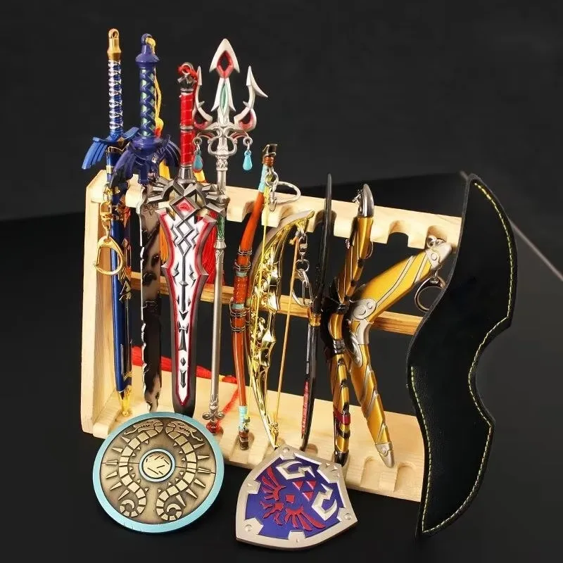 Large Size LoZ Tears of The Kingdom Collection Link Master Sword Hailia Shield Metal Weapon Model Game Periphery Sword Kid Toy