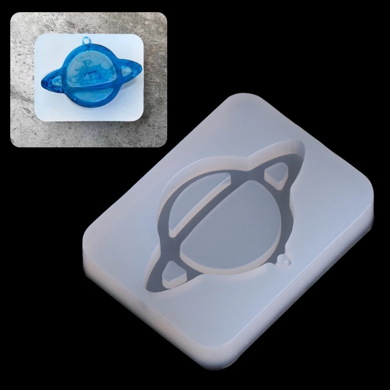 Ngôi Sao Cho Sao Thổ Đồ Trang Trí Vòng Cổ Gương Khuôn Silicon Thích Hợp Cho Nhựa Dính Thủ Công DIY Bông Trang Sức Mặt Dây