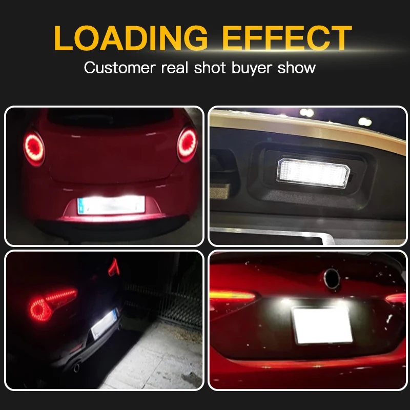 2 قطعة لا خطأ لوحة ترخيص مُضاء ل ألفا روميو جوليا 2016-2022 عدد مصباح ل ألفا روميو ستيلفيو 2017-2022 OEM # 50550396 #6