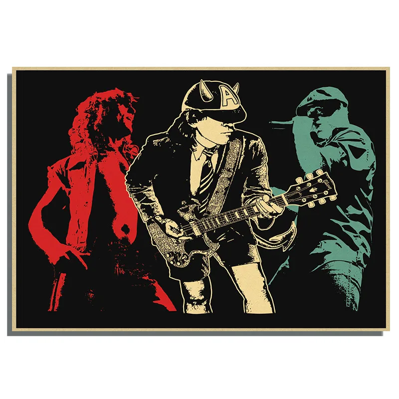 Rock Music Singer Star Kraft Paper Poster Prints Photo Portrait Pictures Bar Cafe Wall Art Home Decor Mural