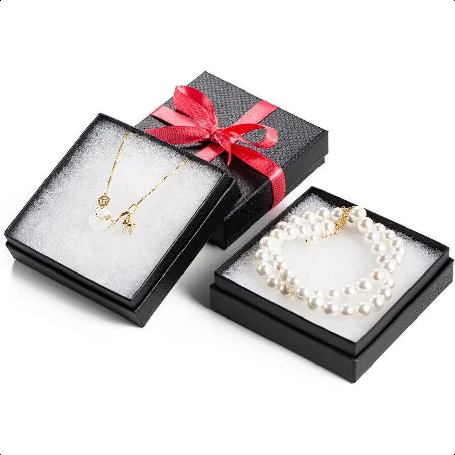 Magicool Confezione da 20 contenitori per gioielli in cartone da 3,5x3,5x1 pollici, utilizzati per collane, bracciali, orecchini, gioielli, piccoli gioielli, confezione regalo