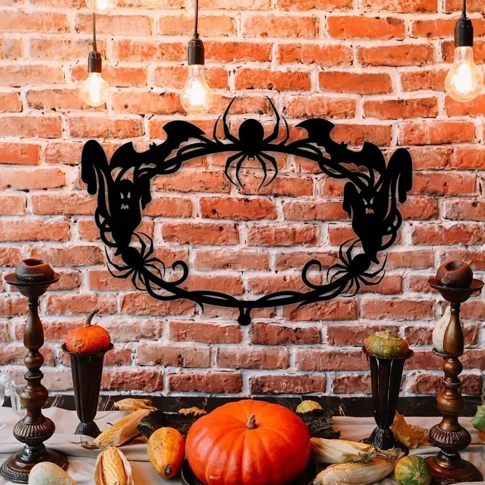 

1 шт., круглый декоративный подвесной орнамент «Летучая мышь-паук-призрак», милый жуткий дизайн, подходит для гостиной, двери, стены спальни