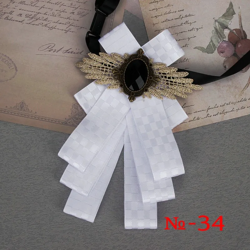 57 farben Wunderschöne Band Bowtie Schwarz Schmuck Metall Männer Hochzeit Party Schmetterling Weibliches Hemd Zubehör Damen Luxus Pin Fliege – Detail 40