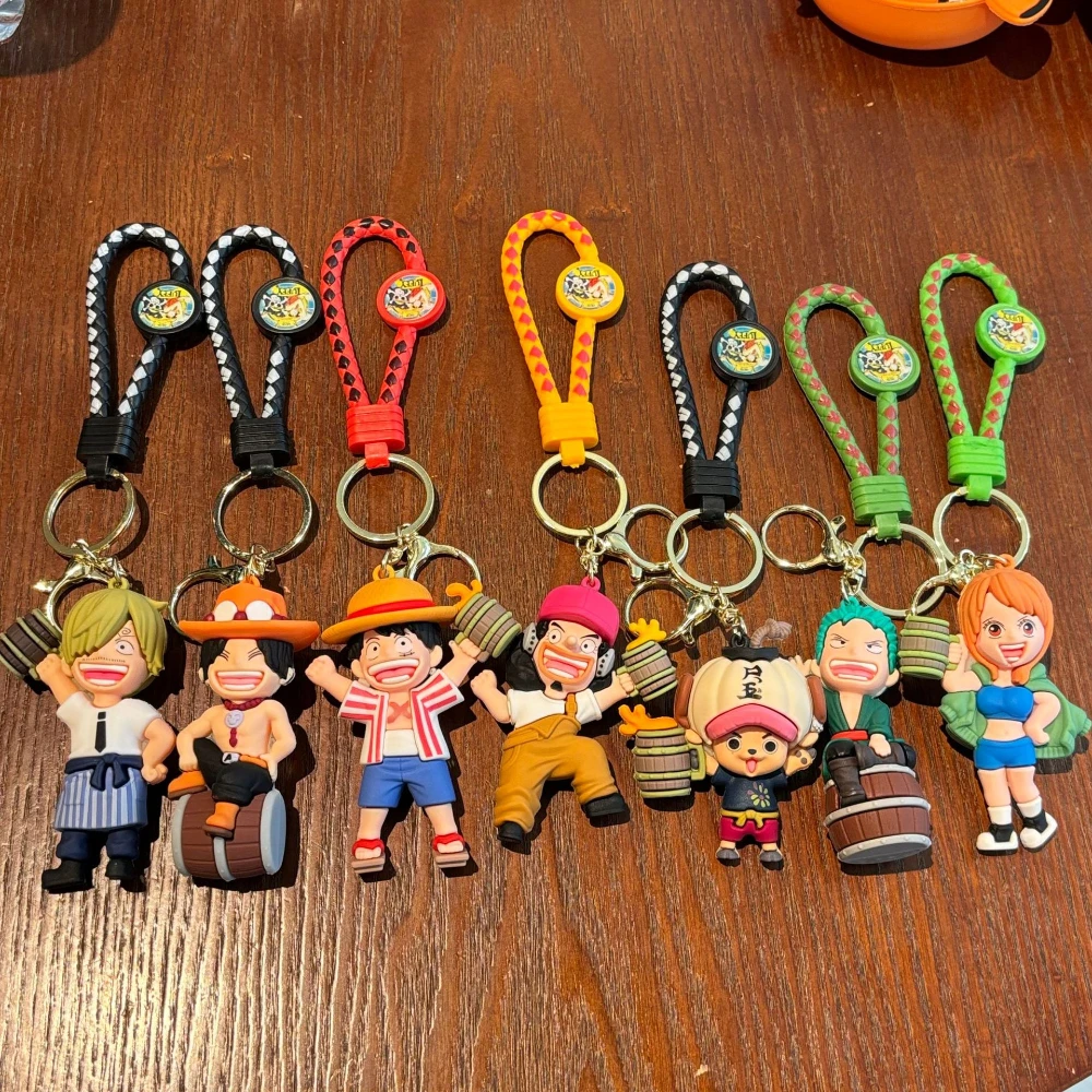 ONE PIECE KeyChain Monkey D. Luffy Roronoa Zoro KeyRing Cartoon Llaveros Doll Fashion Bag Car Pendant Chaveiro For Friend Gifts