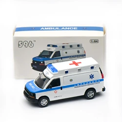 596 Model 1:64 Shanghai medical emergency vehicle Collection die cast alloy car model decoration gift