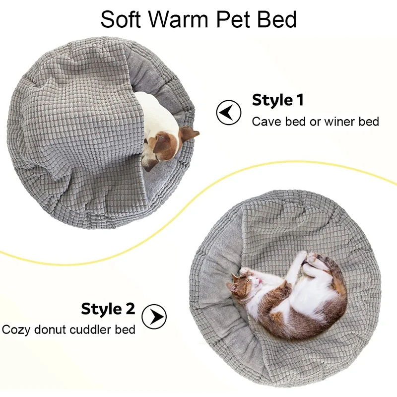 Letto rotondo per animali domestici per cane gatto cucciolo casa tappetino caldo coperte invernali antistress ortopedico soffice letto per cani