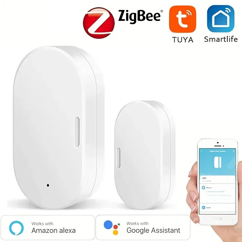 tuya zigbee sensor de porta e janela detector de seguranca smart life app alexa google home assistant 01