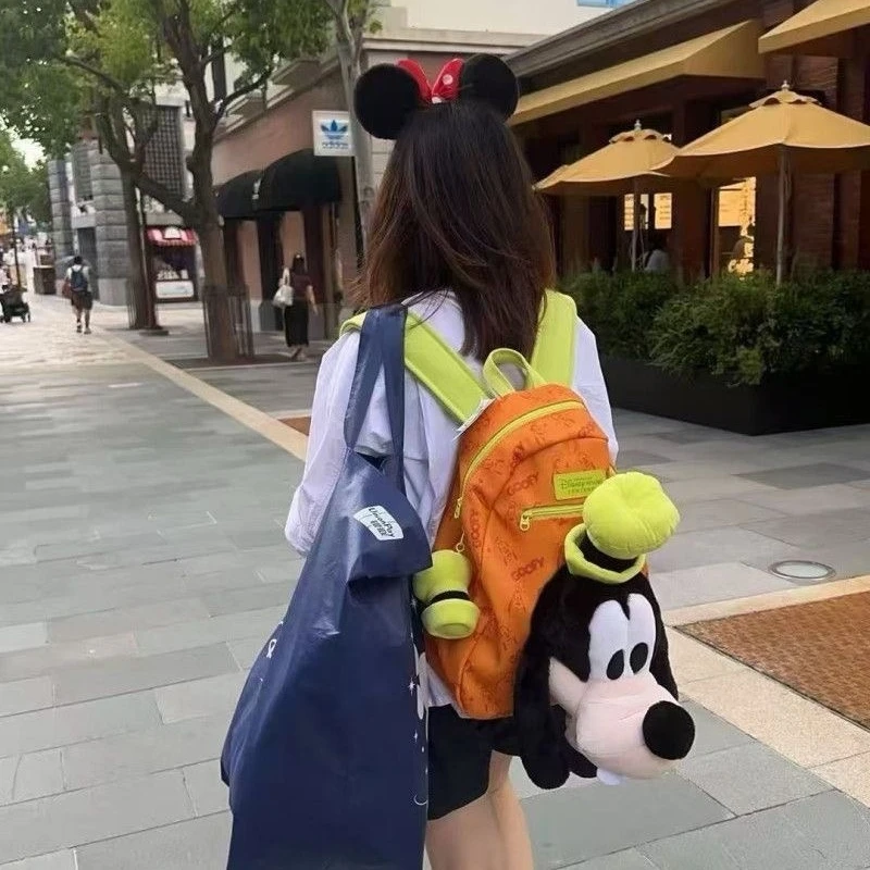 Новый оранжевый рюкзак Goofy и кошелек Pluto, великолепная сумка для хранения, аниме, периферийные устройства, модный подарок для девочек, милый детский кошелек с подвеской