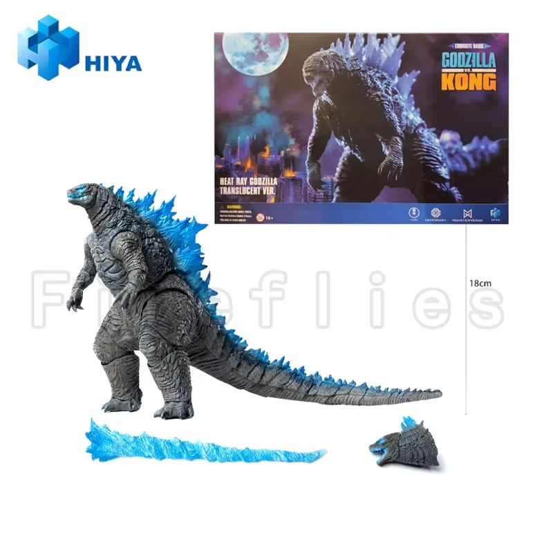 18CM HIYA 7inches Action Figure Exquisite Basic Series Godzilla vs Kong Heat Ray Godzilla Translucent Anime Model