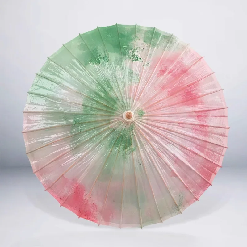 

전통 감성 수제 기름종이 양산우산 무형문화재 레트로 그라데이션 디자인 Sunny Rain Dual-purpose Dance Prop Retro Folding Umbrella Cultural Performance