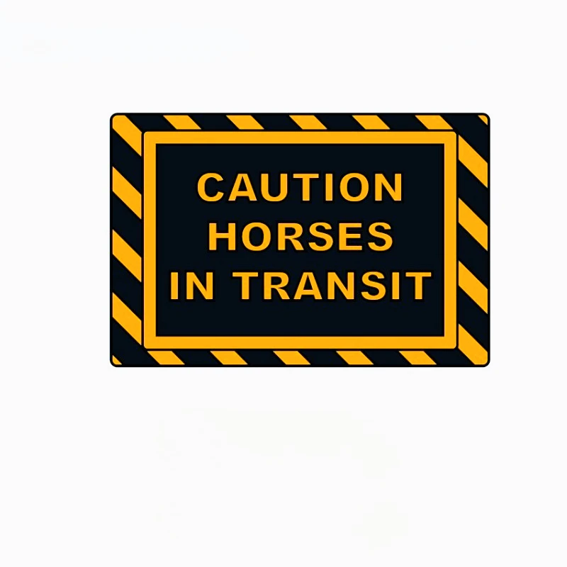 

Car decoration decal sticker Caution Horses In Transit Sign Graphic Sticker Laminated Vinyl 15CM PVC KK