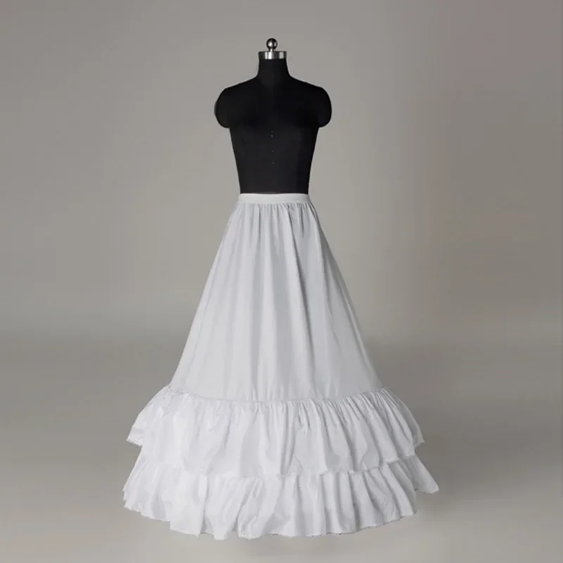 

Under Wear Underskirt 2 Hoop 2 Layers Satin Petticoat For A Line Wedding Dress Bridal Gown