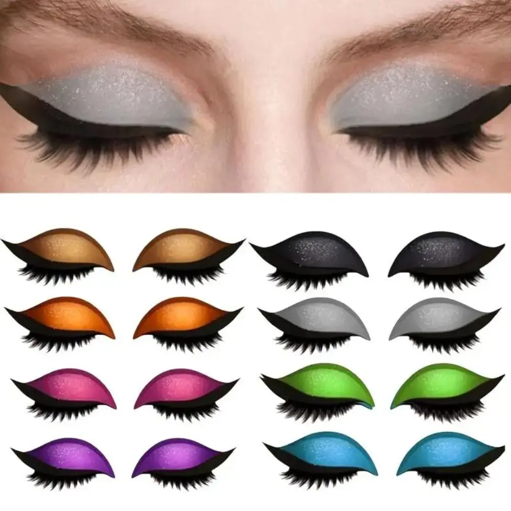 2 paar zelfklevende luie oogschaduw wimperpatch herbruikbare snelle make-up waterdichte eyeliner sticker tijdbesparend trendy