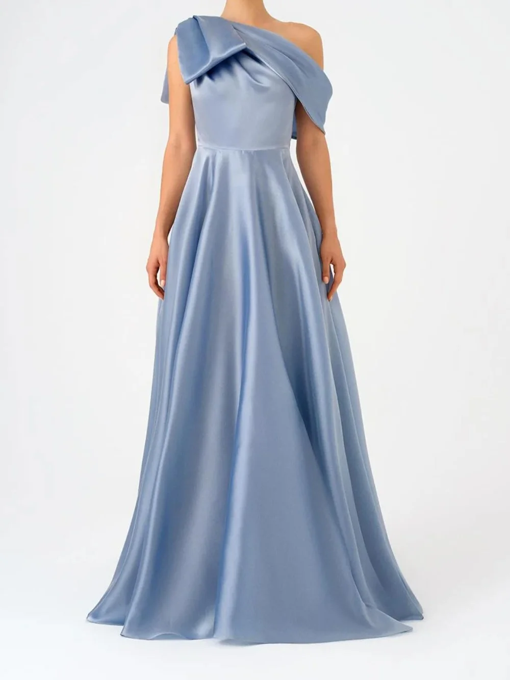 

Sparkle Pleat Bow A-line One-shoulder Long Dresses Quinceanera Dresses Sizes Available High Quality Formal Modern Style