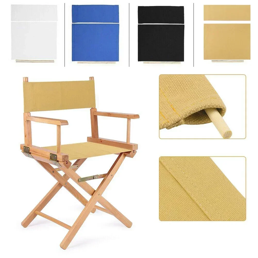 Washable Chair Seat Covers Kit Director Chair Seat Replacement Canvas Cover With Stick Accessories For Outdoor Camping Fishing