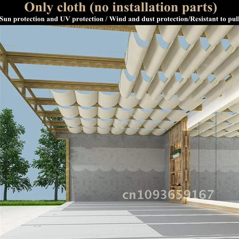 Sun Telescopic Wave White Shade Net Installation Accessories Pavilion Outdoor Shade Sail Net Pool Awning Shading Canopy Swimming