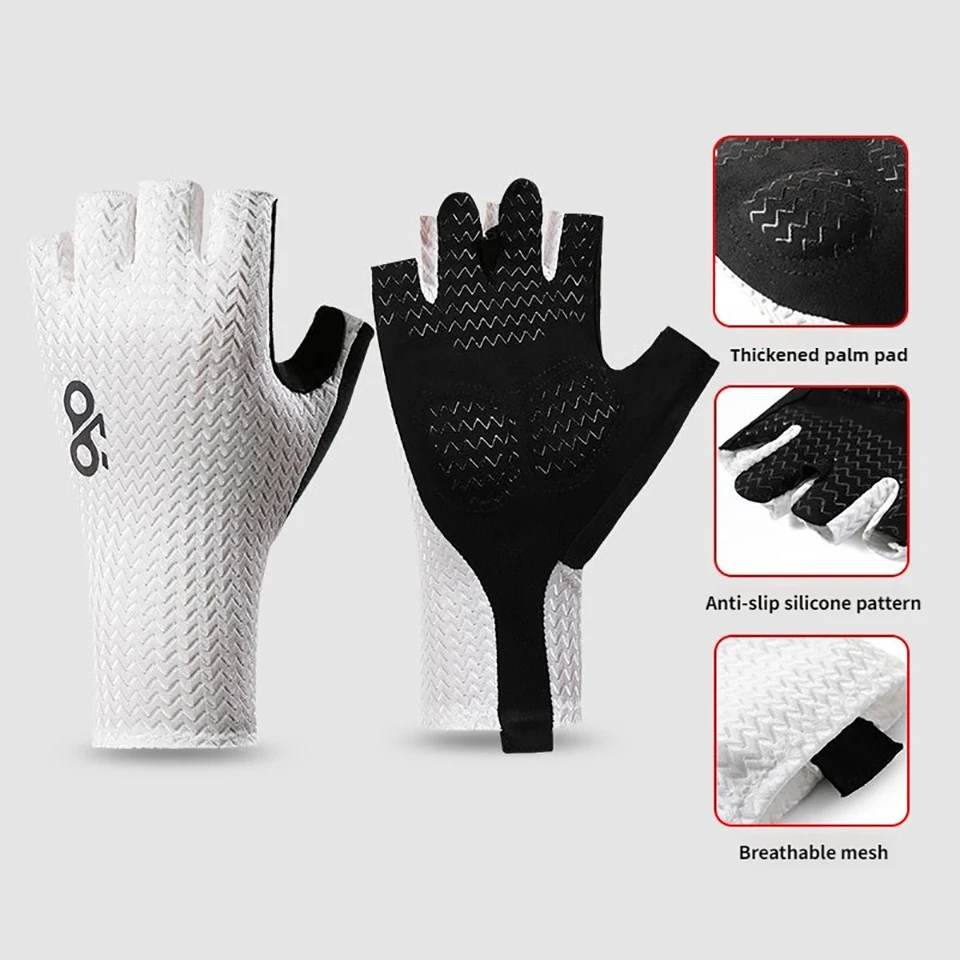 Half Finger Cycling Gloves Breathable Mesh Ultralight Road MTB Bike Gloves Anti-Slip Silicone Pad Outdoor Sports Fishing Unisex