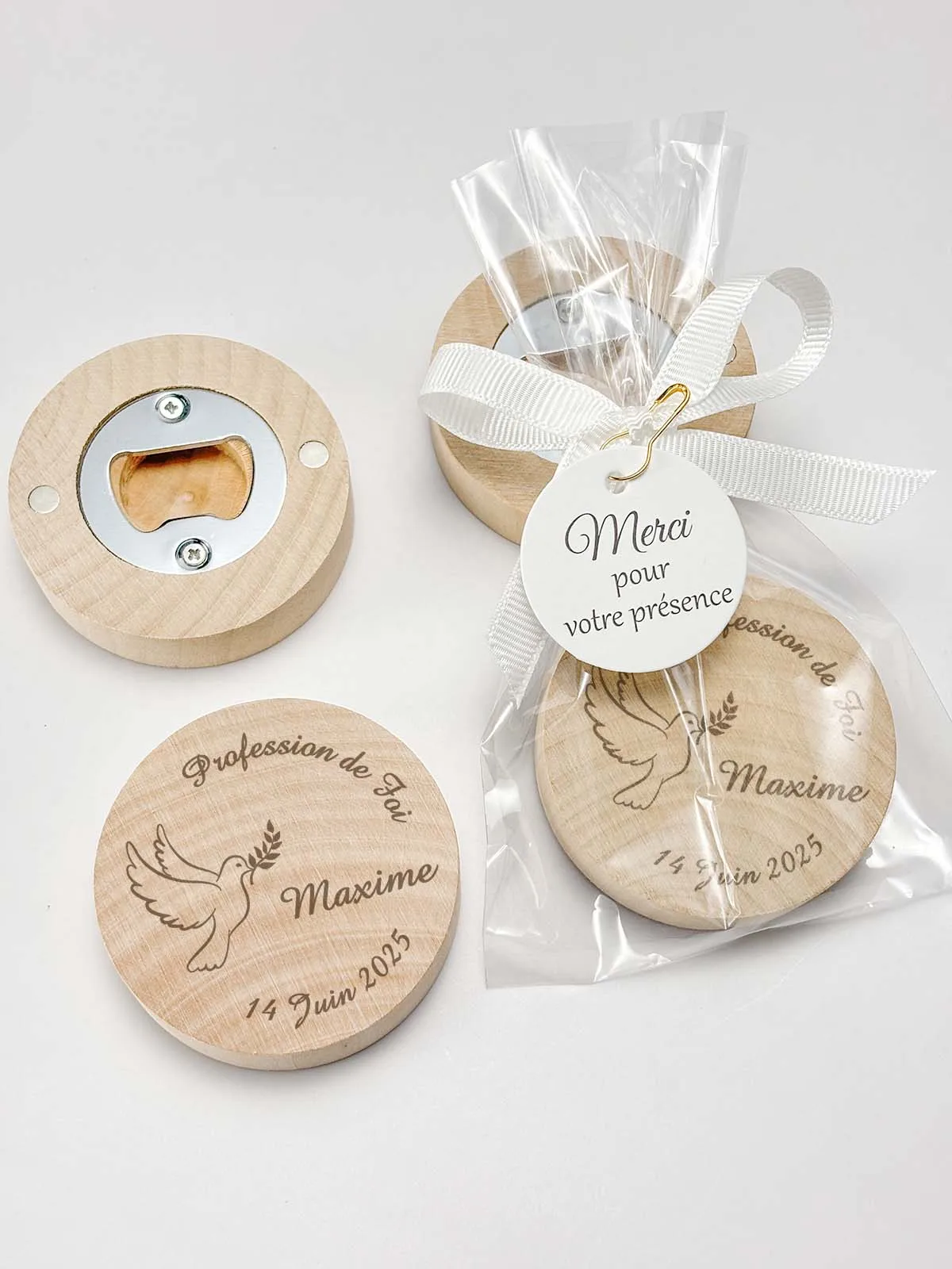 Communion Gifts for Guests Personalized Wooden Magnet Bottle Openers First Communion Party Favors