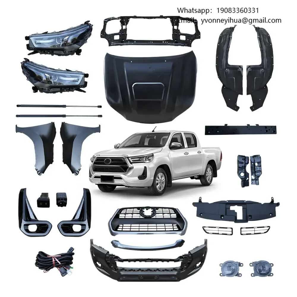

Hot Selling Body Parts Front Bumper Car Bodykit For Toyota Hilux Vigo Revo 2016-2018 Change Upgrade To New Rocco 2020