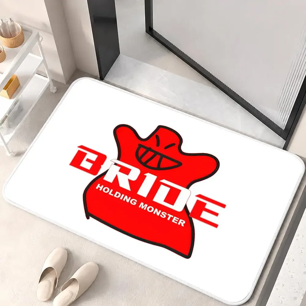 B-BRIDE Logo Racing Modification Floor Mat Flannel Rug Soft Non Slip Door MatBathroom Bedroom Kitchen Living Room Home Decor
