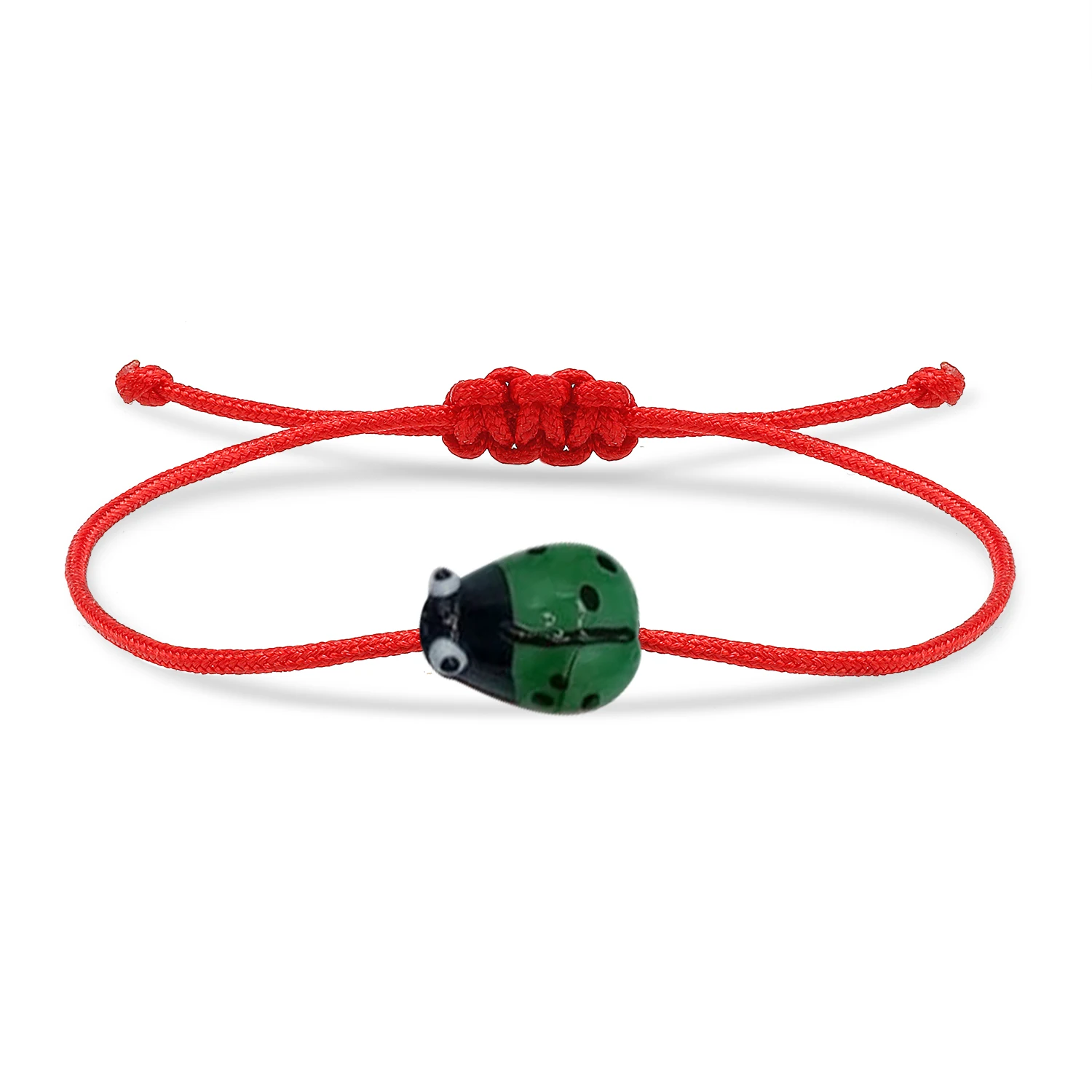 Bracelet en forme de coccinelle rouge pour femmes, glaçure colorée, perle rouge, nouvelle mode, mignon, cordon bleu, fait à la main, bijoux tendance, cadeau, 2025