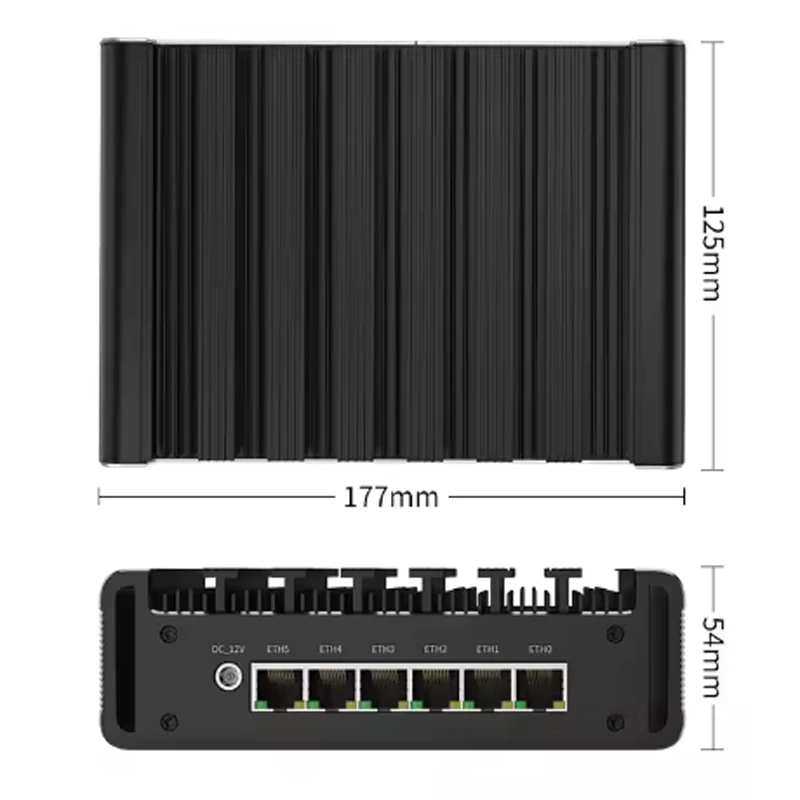 Router per apparecchi firewall Intel N100 6x2.5G i226-V Mini PC DDR5 2xNVMe Computer industriale pfSense Home Server OPNsense Proxmox