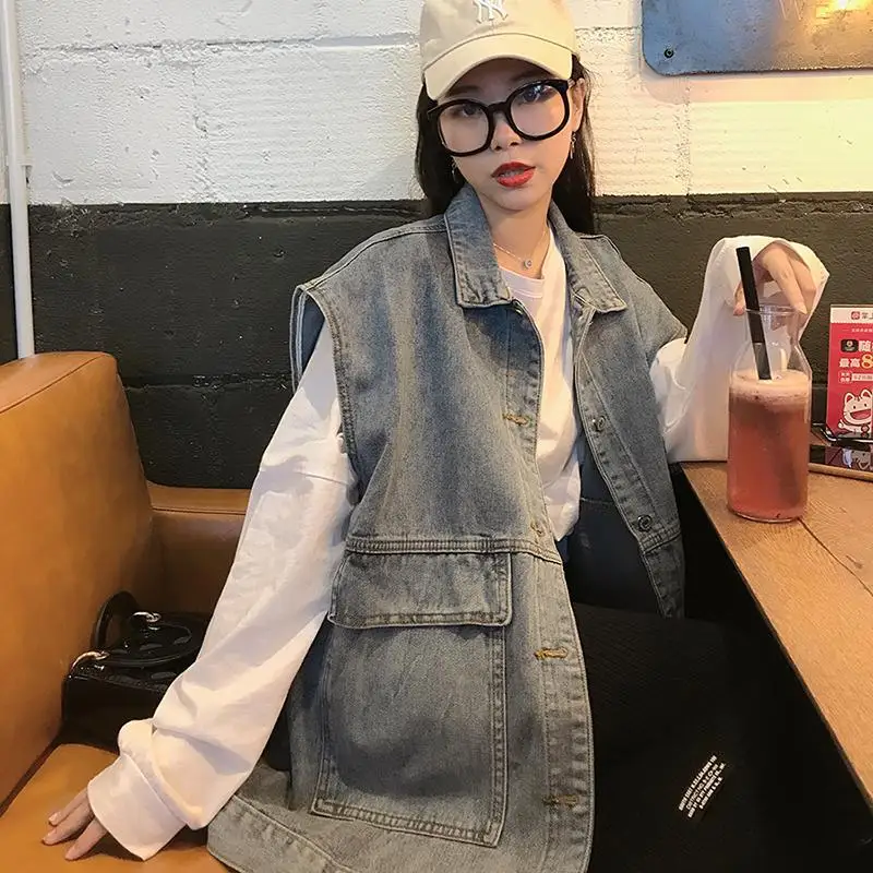 

Denim Coat And Fur Womens Summer Hipster Balloon Sleeved Button-Down Drop-Shoulder School Lightweight Minimalist Pocketed Jacket