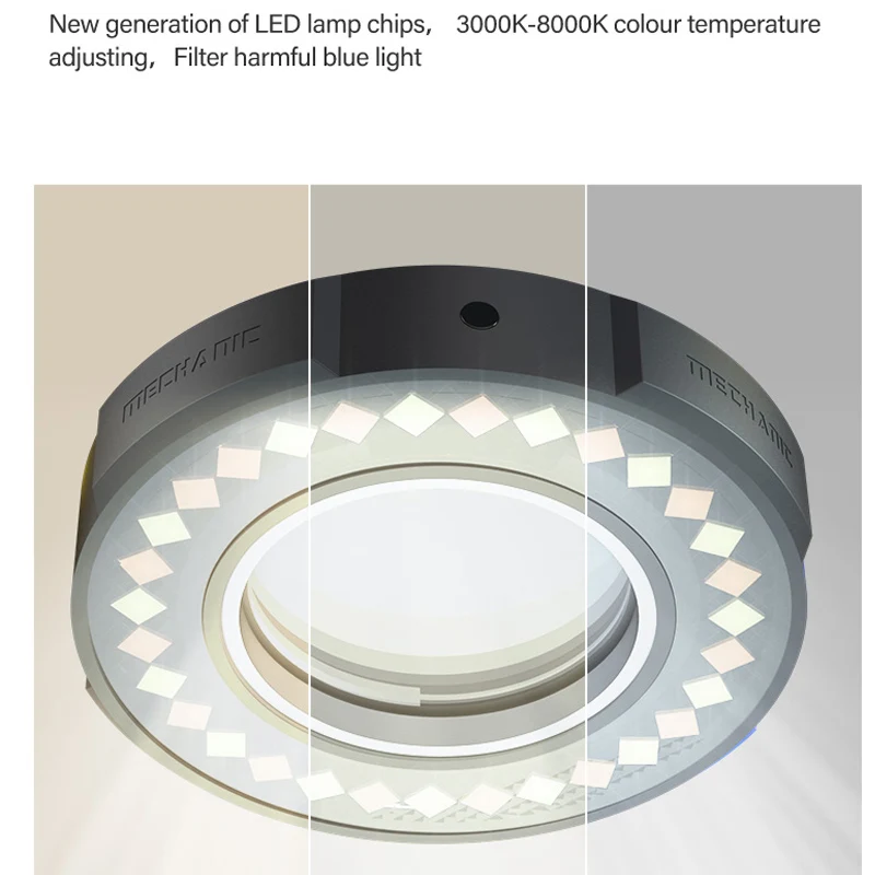 Mechanic Microscope Ring Lamp 7W Light Source  LED Tri-color Brightness Adjustment Eye Protection Work Lamp