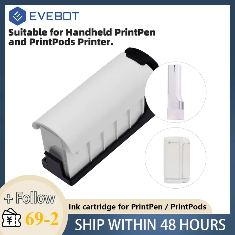 Evebot Replaceable Ink Cartridge for Portable Handheld Inkjet Printer Solvent-based Quick-dry Ink for Printind