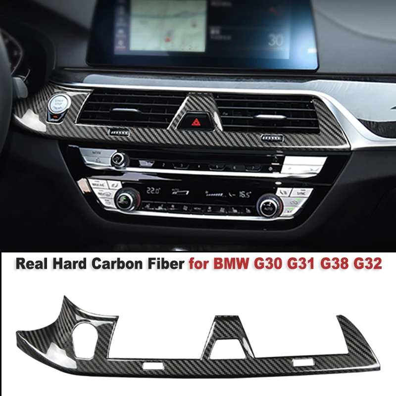 

Real Dry Carbon Fiber Car Interior Middle Center AC Vent Decoration Sticker For BMW 5 Series G30 G31 G38 6 Series G32 2018-2022