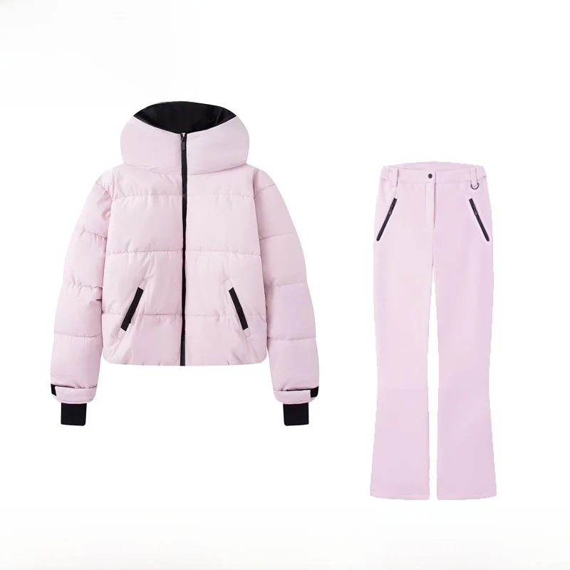 

Fashionable Winter Snowboard Cotton Jacket Women's Long Sleeve Warm Thickened Zipper Closure Casual Style Skiing Series Coat