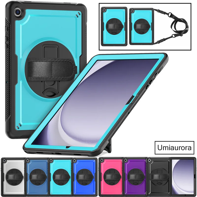 

Для Samsung Tab A9 8,7 "SM-X110 A11+ Plus SM-X230 SM-X210 X130 противоударный ПК-планшет Funda ручной плечевой ремень-подставка бронированный чехол