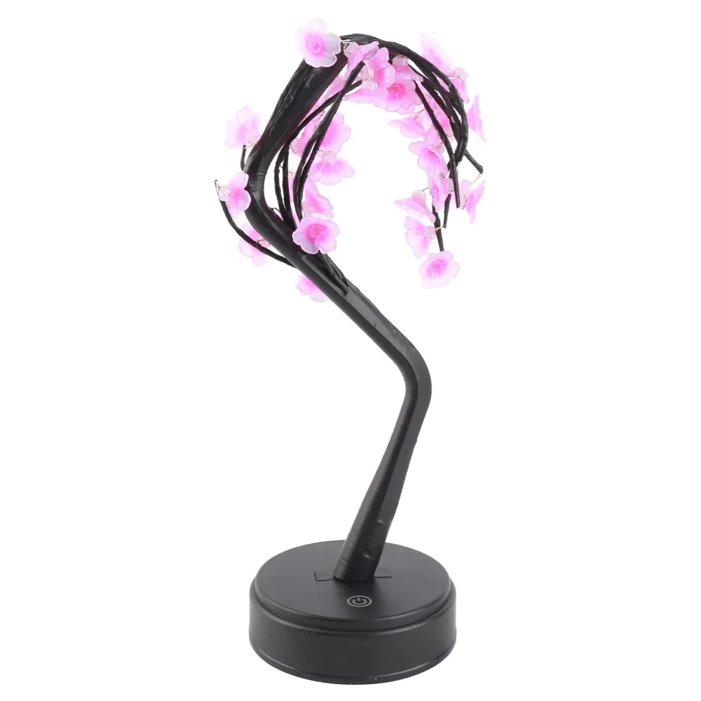 36 LED Bonsai Tree Lamp Battery or USB Powered 20inch Height LED Tree Lamp Warm Yellow Artificial Flower Tree Light