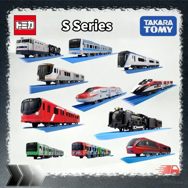 【In Stock】TOMICA Electric Railway Track Three-section Train Engine Electric Train High-speed Freight Car, Boys' Toy.