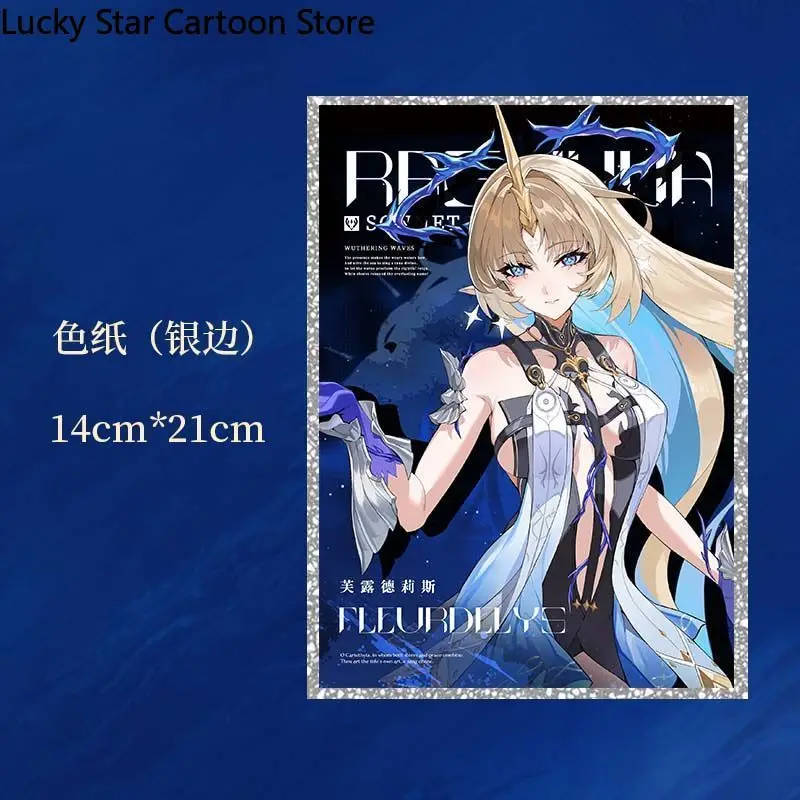 Wuthering موجات Cartethyia الاكريليك حامل نموذج زخارف مكتب تأثيري لعبة الدائمة علامة شارة اللون ورقة الليزر تذكرة أنيمي هدية