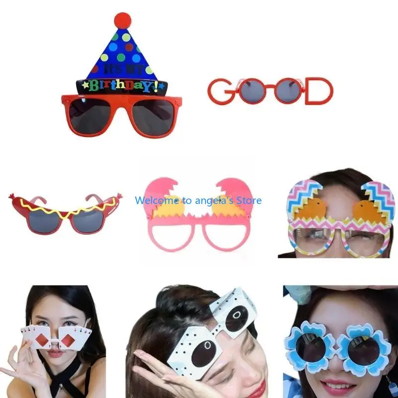 X4YC Funny Party Sunglasses Party Favor Novelty Fancy Eyeglasses Photo Booth Props for Adults Teens Birthday Beach Party