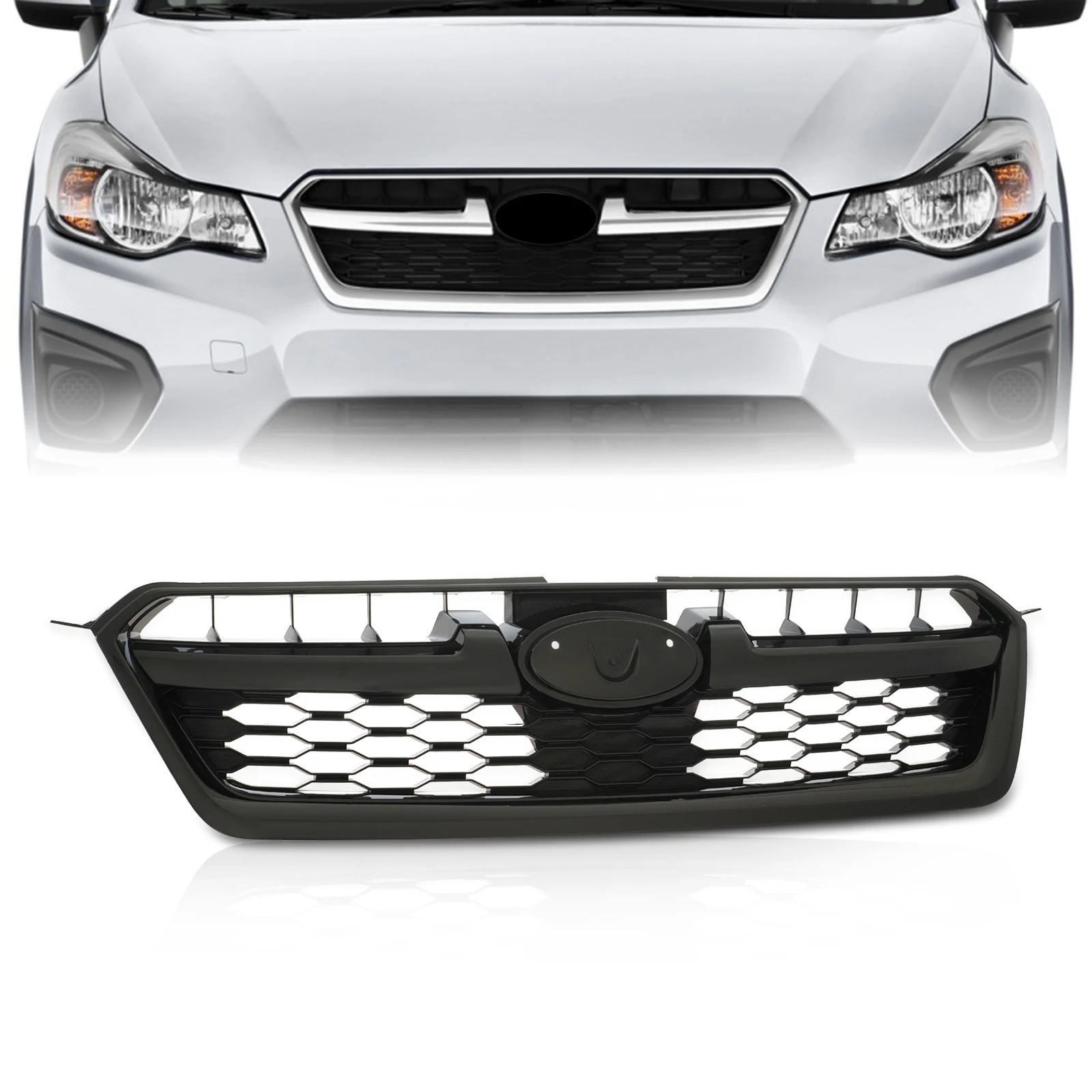 Partzer Front Bumper Grill Shell Insert Grille Assembly Fits for Subaru Impreza 2012 2013 2014 OE 91122FJ000 SU1200158