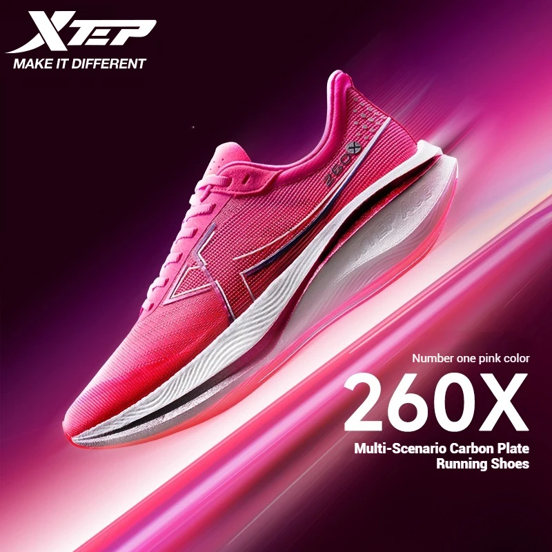 Xtep 260X احذية الجري للرجال 2024 ربيع خفيفة الوزن أحذية رياضية رجالية امتصاص العرق في الهواء الطلق وسادة أحذية رياضية 976119110053