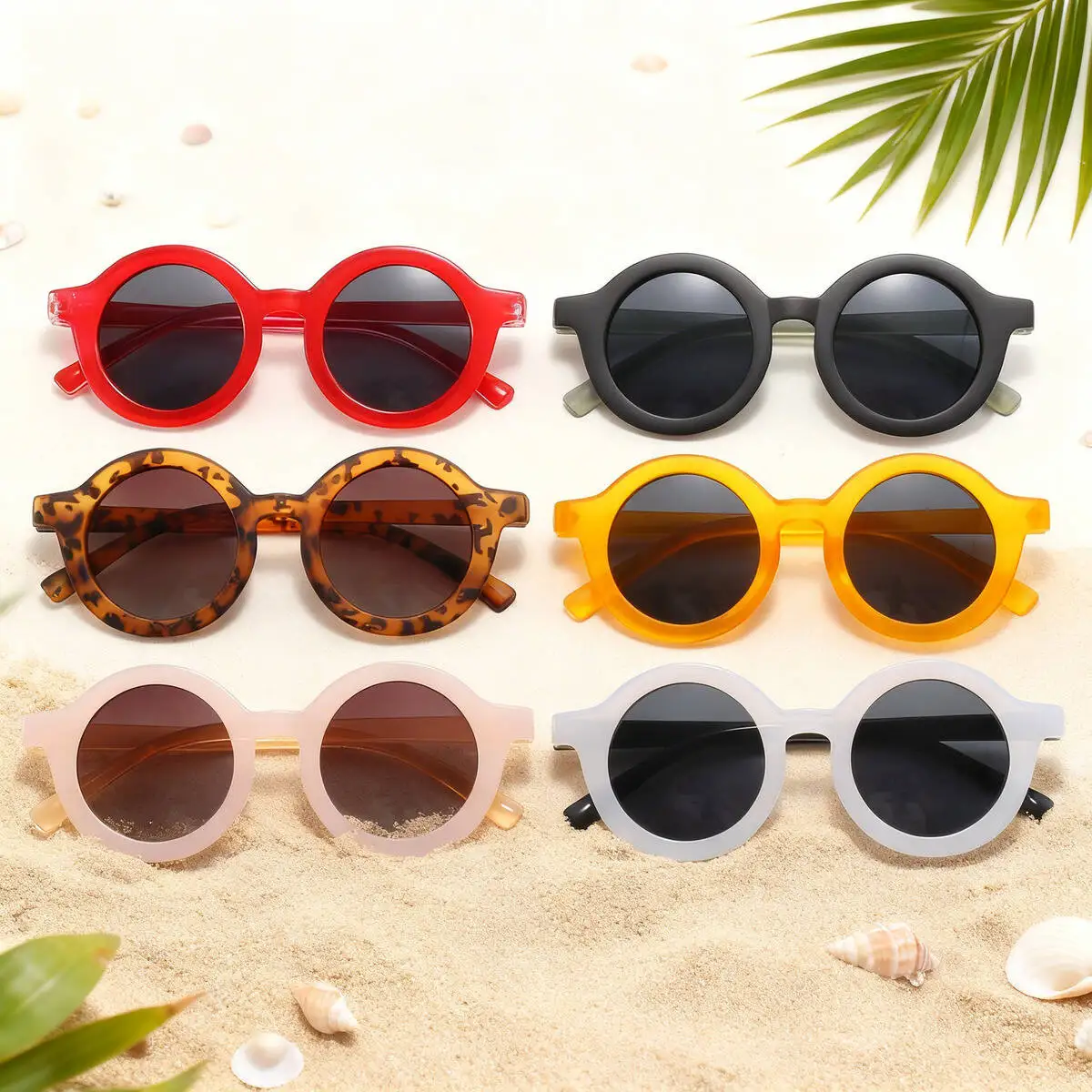 2026 Kleiner elliptischer dekorativer Spiegel, neue modische trendige Kinder-Sonnenbrille, Langzeit-Vorrat